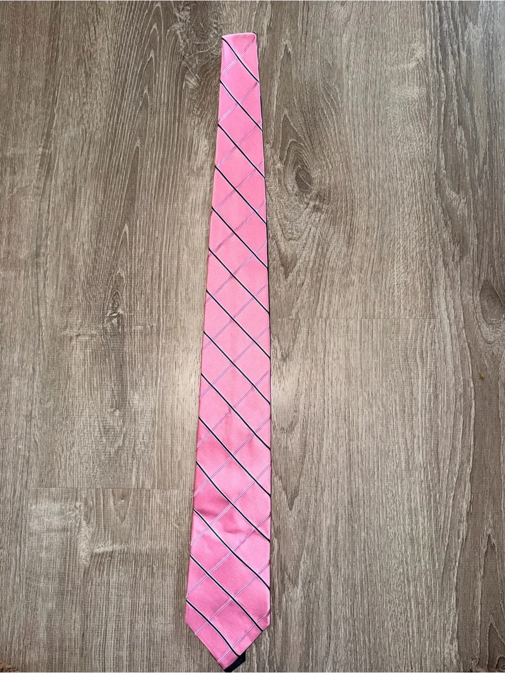 Tommy Hilfiger Pink Diagonal Stripe Silk-Effect Tie